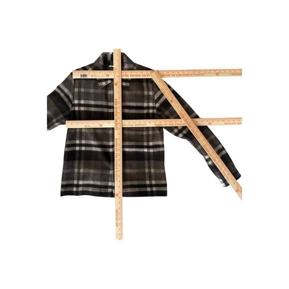 Reiss Cortez Wool Blend Plaid Overshirt Flannel Brown S - Picture 11 of 15